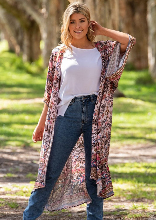Destiny Kimono/Duster - Pink - @Saucy Ladies
