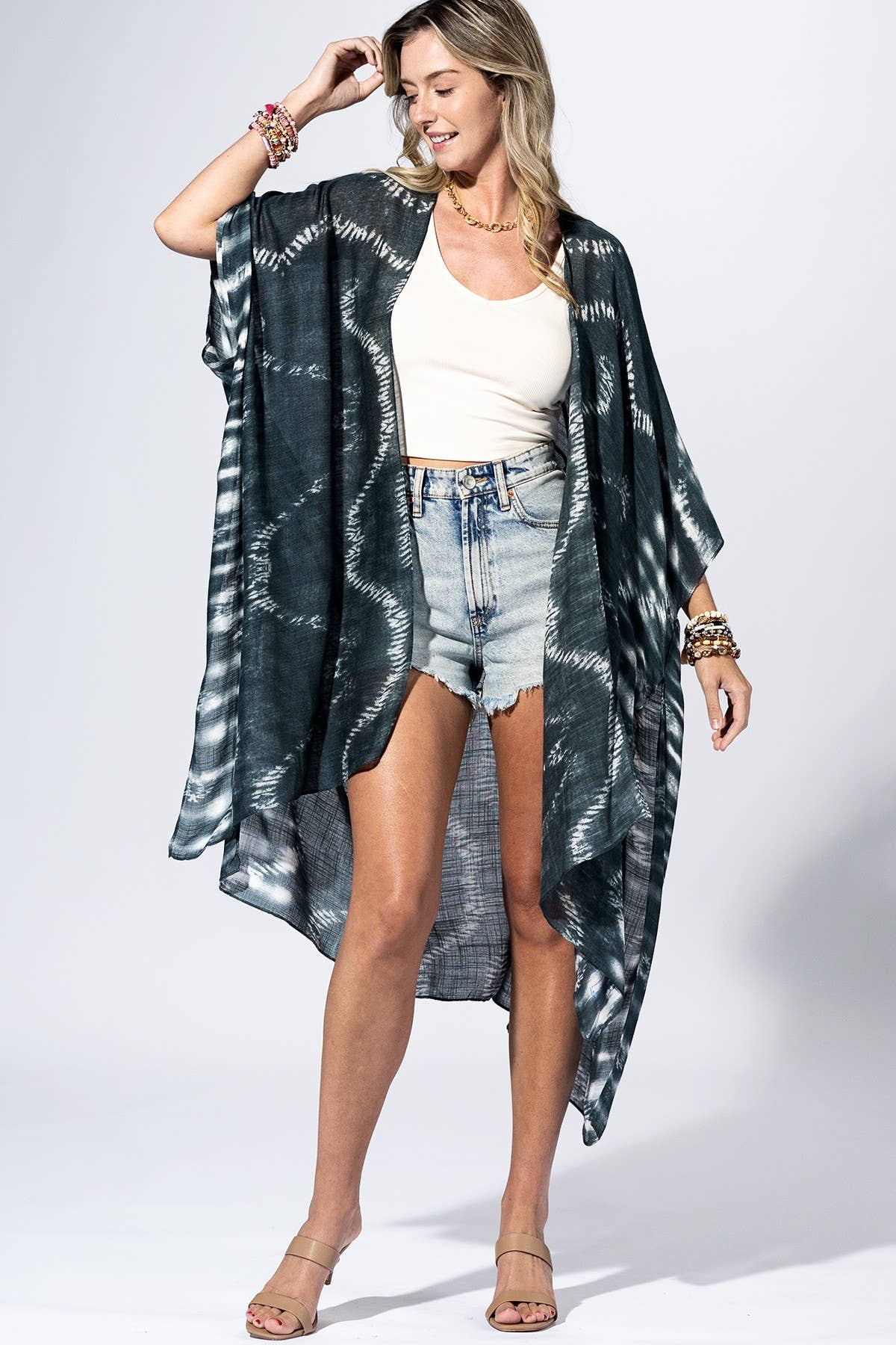 Shibori Kimono – Stormy Grey Tie Dye
