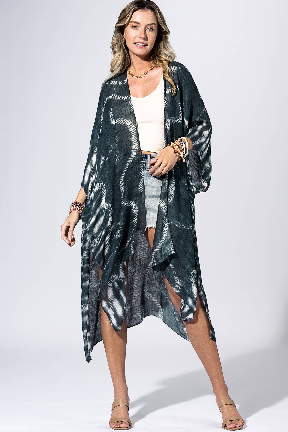 Shibori Kimono – Stormy Grey Tie Dye
