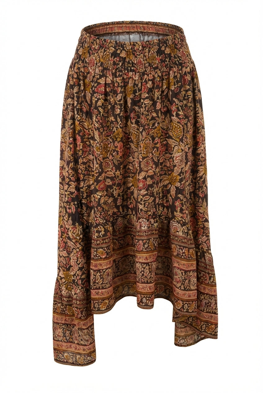 Vintage Rose Boho Hi Low Skirt